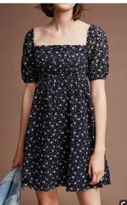 Maeve Anthropologie blue eyelet dress whiteflower